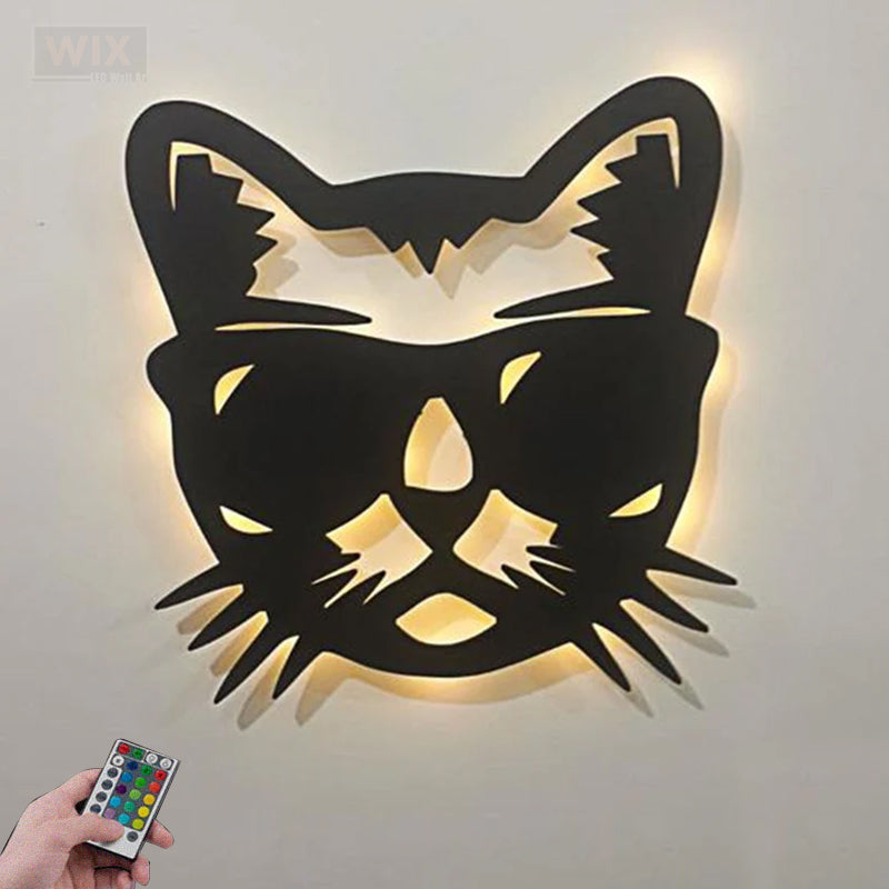 Cat Led Metal Sign - Wix Decor