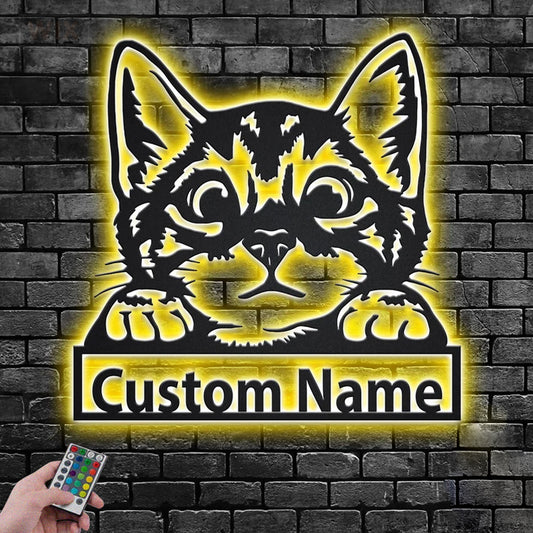 Cat Led Metal Sign - Wix Decor
