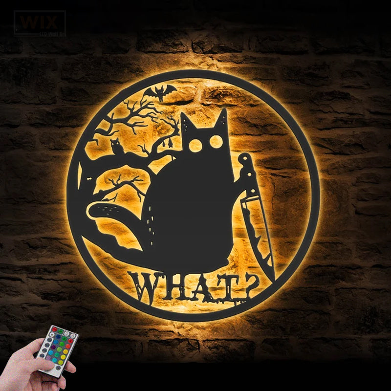 Cat Led Metal Sign - Wix Decor