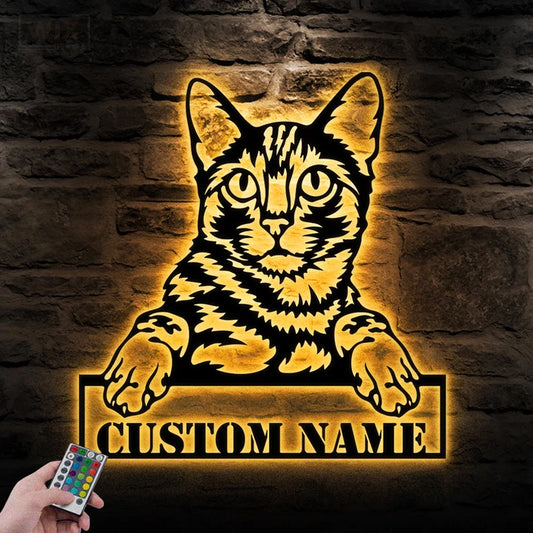 Cat Led Metal Sign - Wix Decor