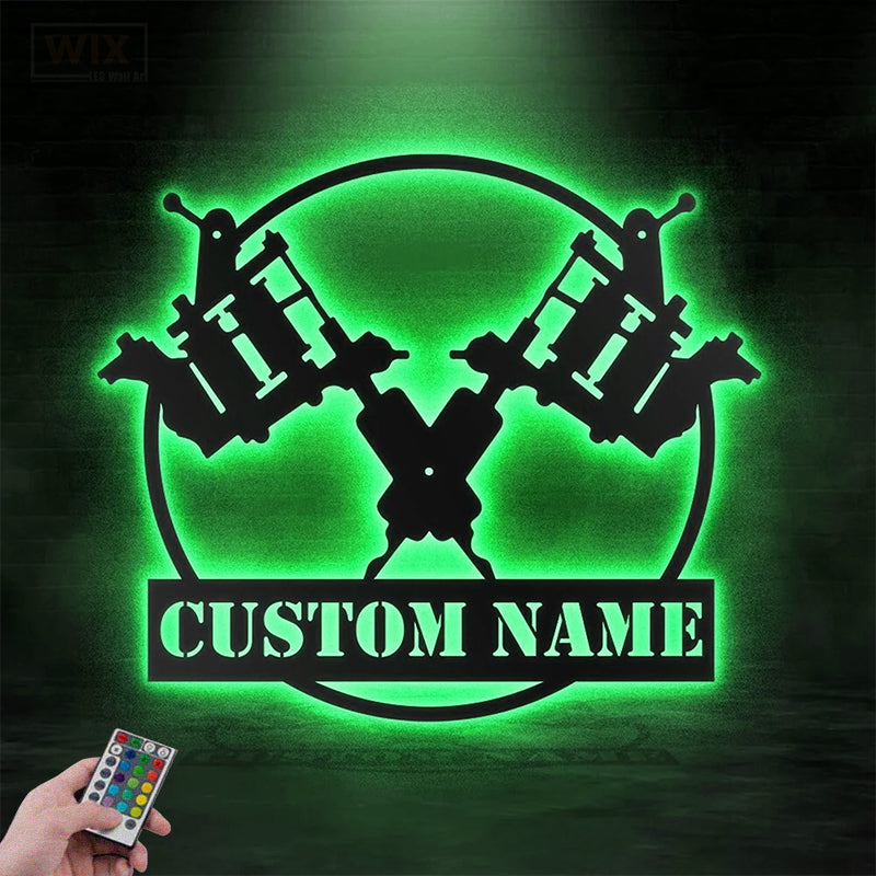 Tattoo Shop LED Metal Sign - Wix Decor