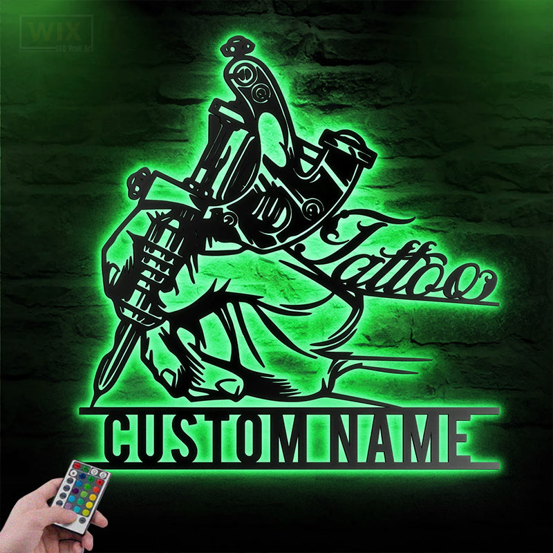 Tattoo Shop LED Metal Sign - Wix Decor
