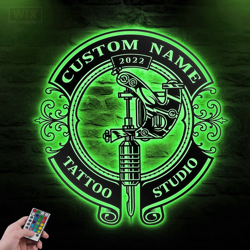 Tattoo Shop LED Metal Sign - Wix Decor