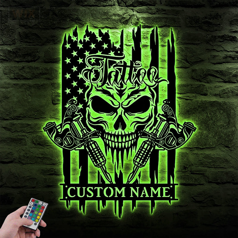 Tattoo Shop LED Metal Sign - Wix Decor