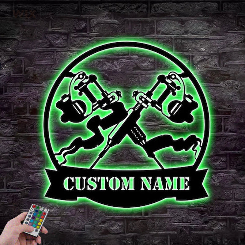 Tattoo Shop LED Metal Sign - Wix Decor