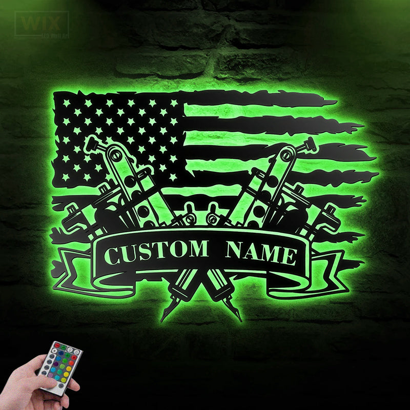 Tattoo Shop LED Metal Sign - Wix Decor