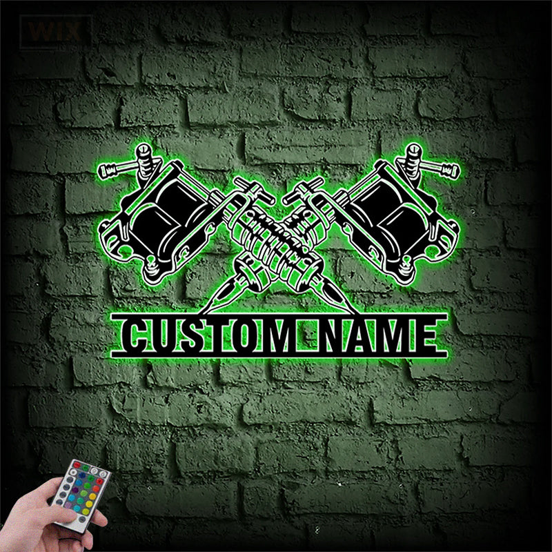 Tattoo Shop LED Metal Sign - Wix Decor