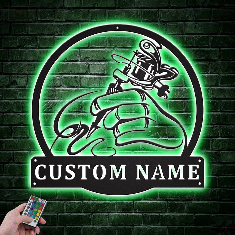 Tattoo Shop LED Metal Sign - Wix Decor