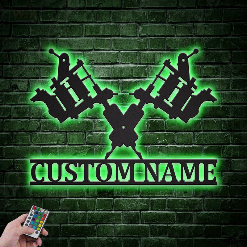 Tattoo Shop LED Metal Sign - Wix Decor