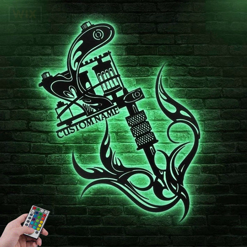 Tattoo Shop LED Metal Sign - Wix Decor