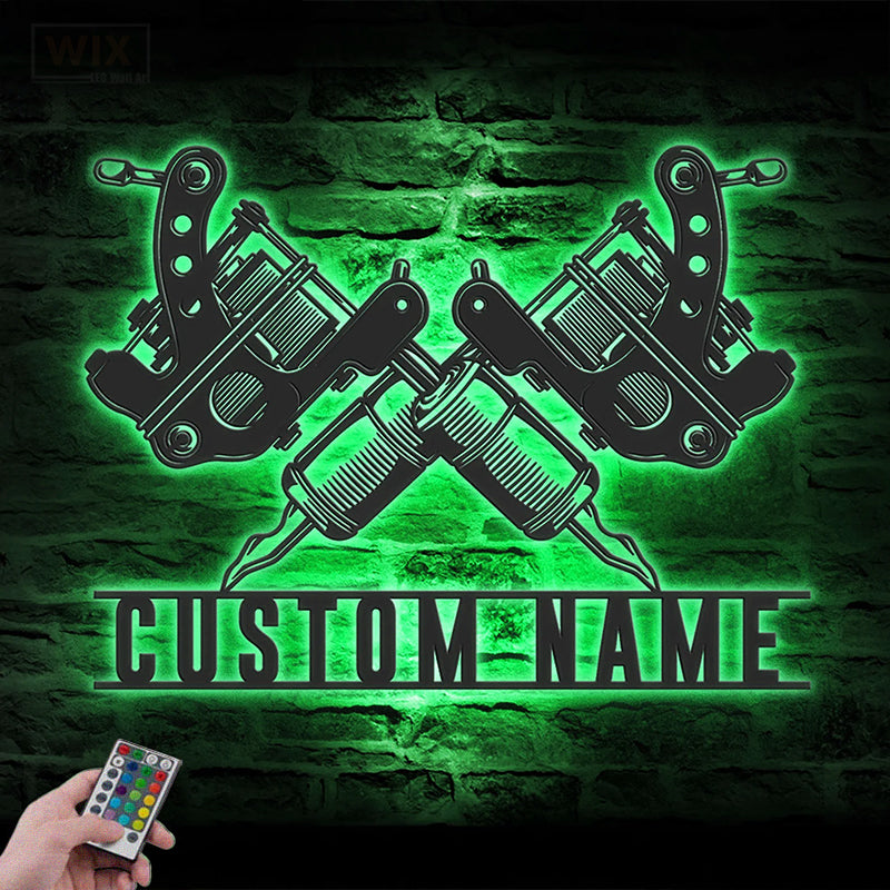 Tattoo Shop LED Metal Sign - Wix Decor