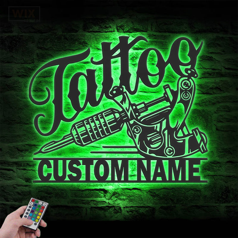 Tattoo Shop LED Metal Sign - Wix Decor