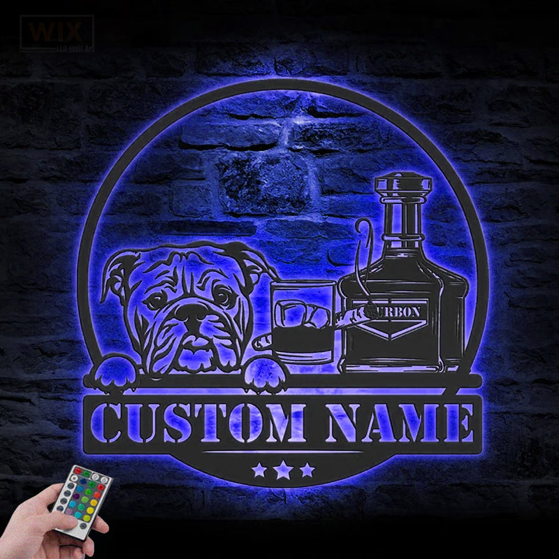Dog Led Metal Sign - Wix Decor