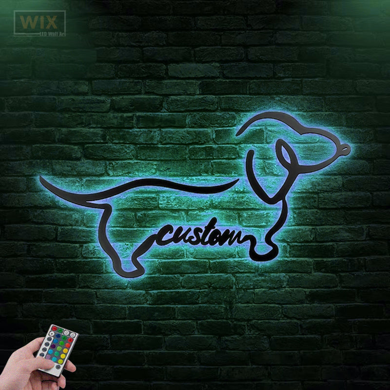 Dog Led Metal Sign - Wix Decor