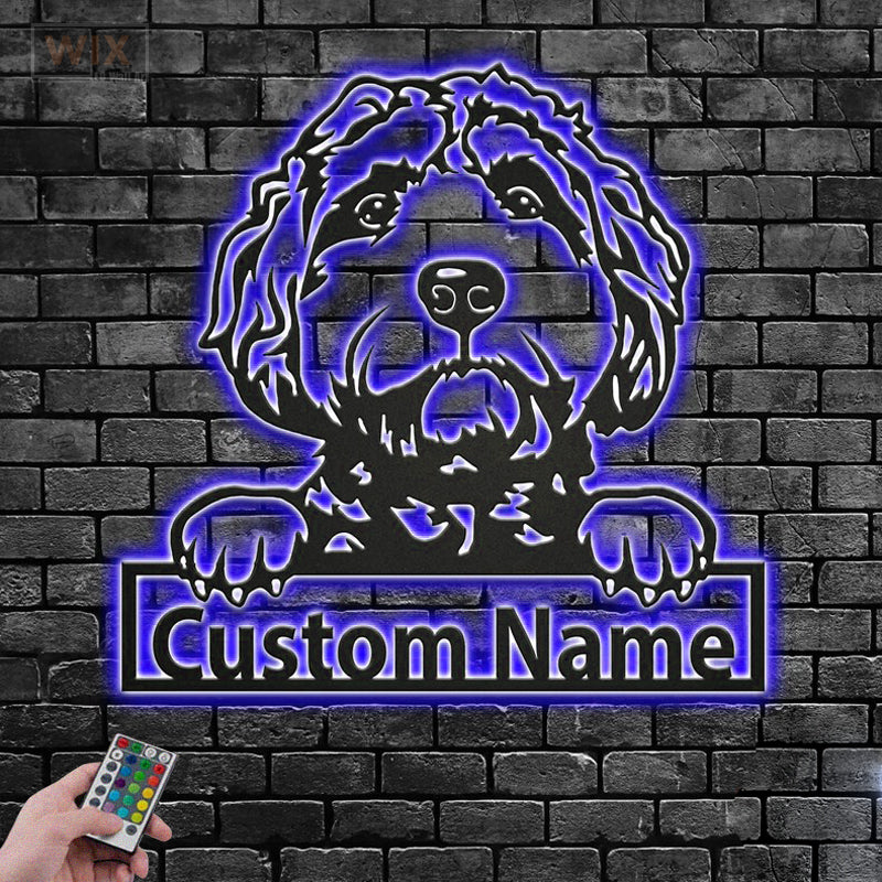 Dog Led Metal Sign - Wix Decor
