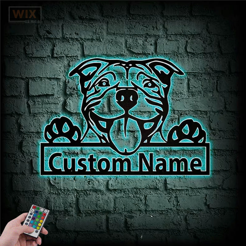Dog Led Metal Sign - Wix Decor