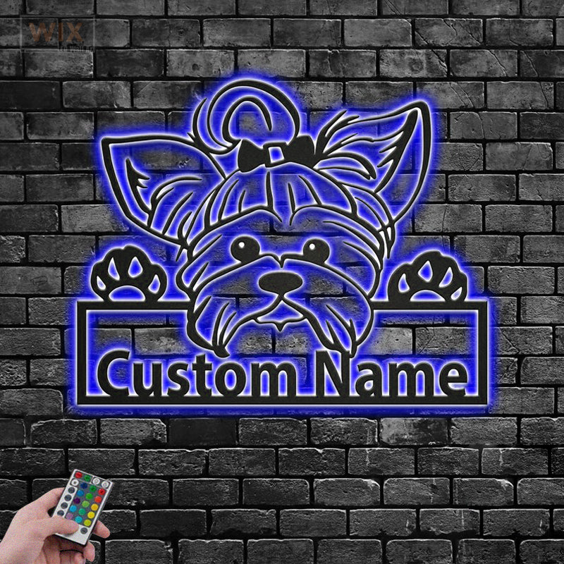 Dog Led Metal Sign - Wix Decor