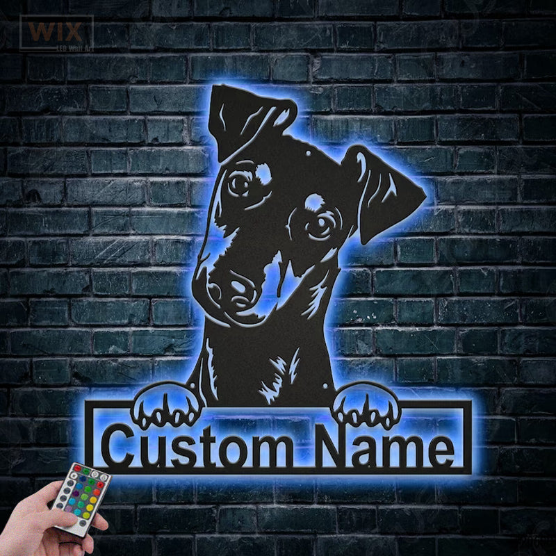 Dog Led Metal Sign - Wix Decor