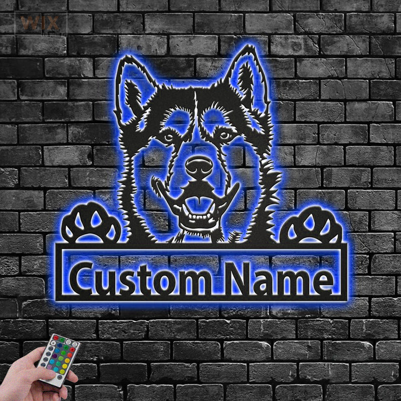 Dog Led Metal Sign - Wix Decor