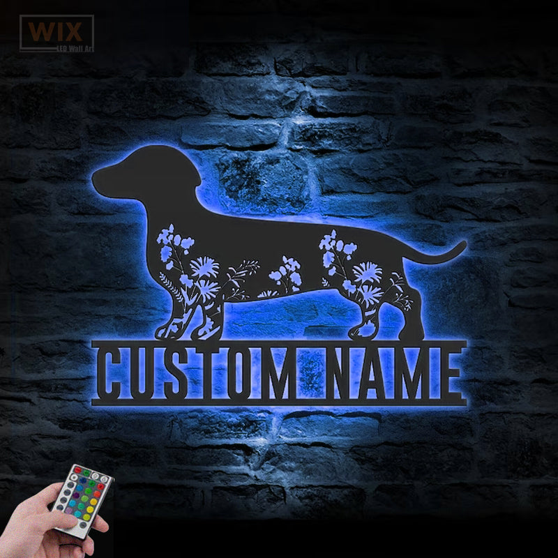 Dog Led Metal Sign - Wix Decor