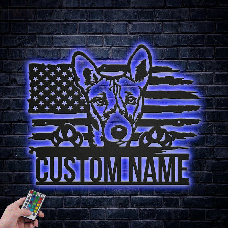 Dog Led Metal Sign - Wix Decor