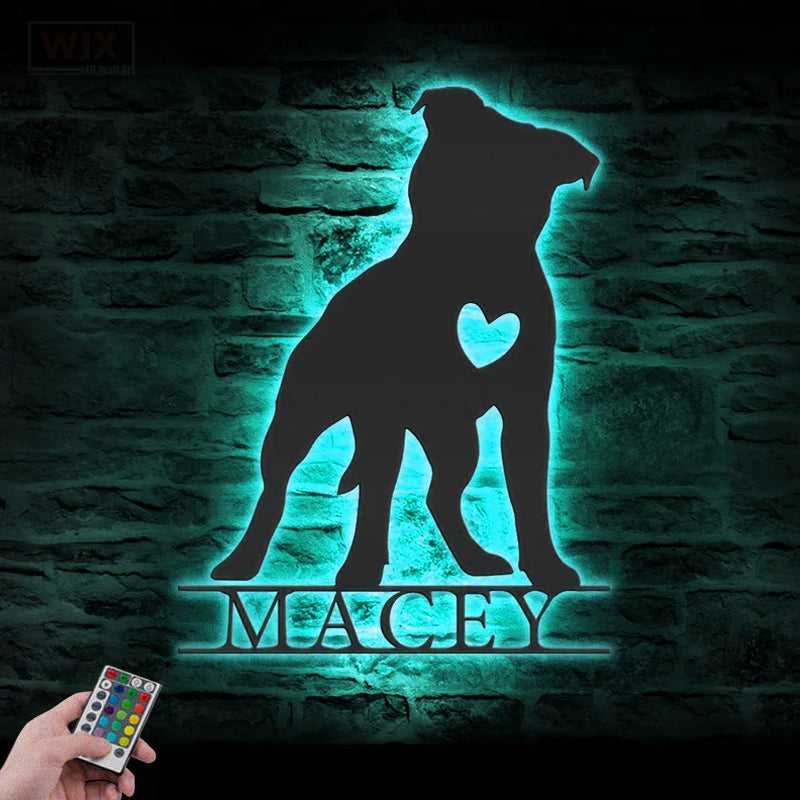 Dog Led Metal Sign - Wix Decor