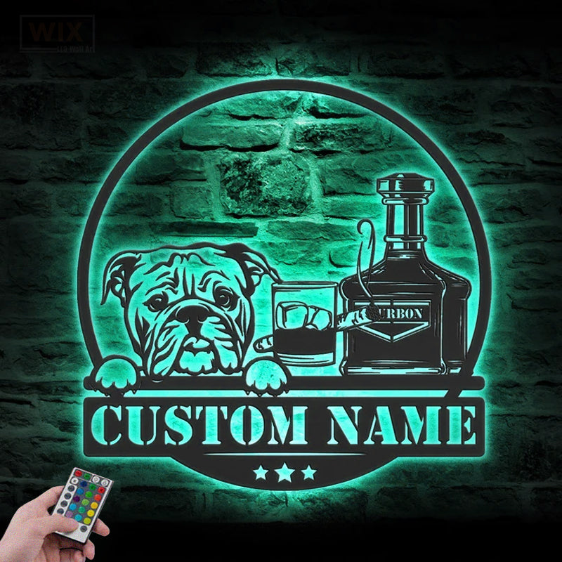 Dog Led Metal Sign - Wix Decor