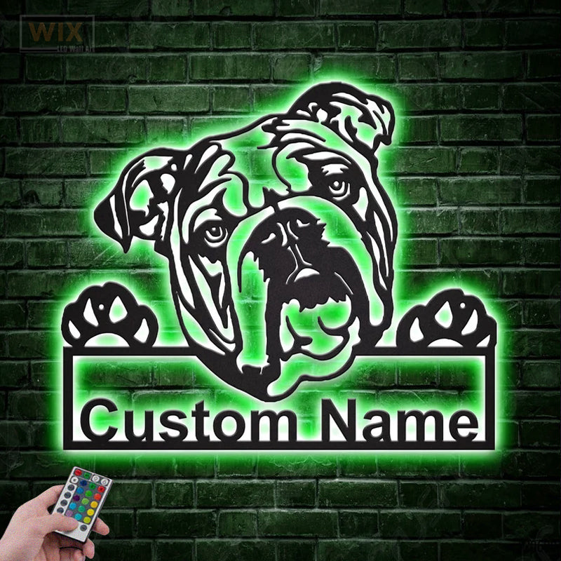 Dog Led Metal Sign - Wix Decor