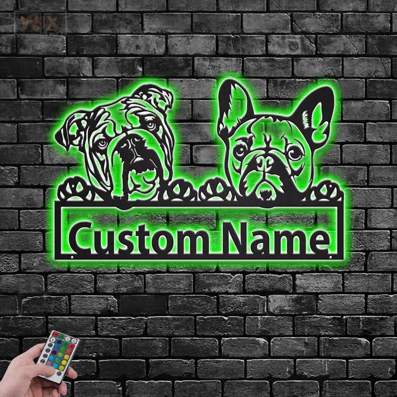 Dog Led Metal Sign - Wix Decor