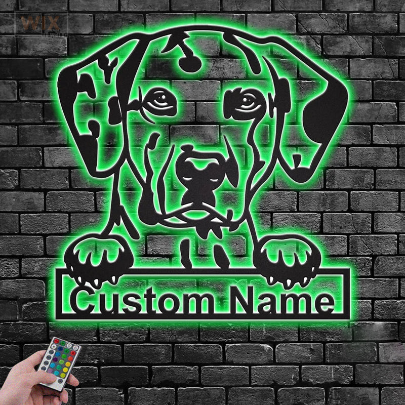 Dog Led Metal Sign - Wix Decor