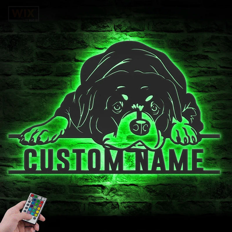 Dog Led Metal Sign - Wix Decor