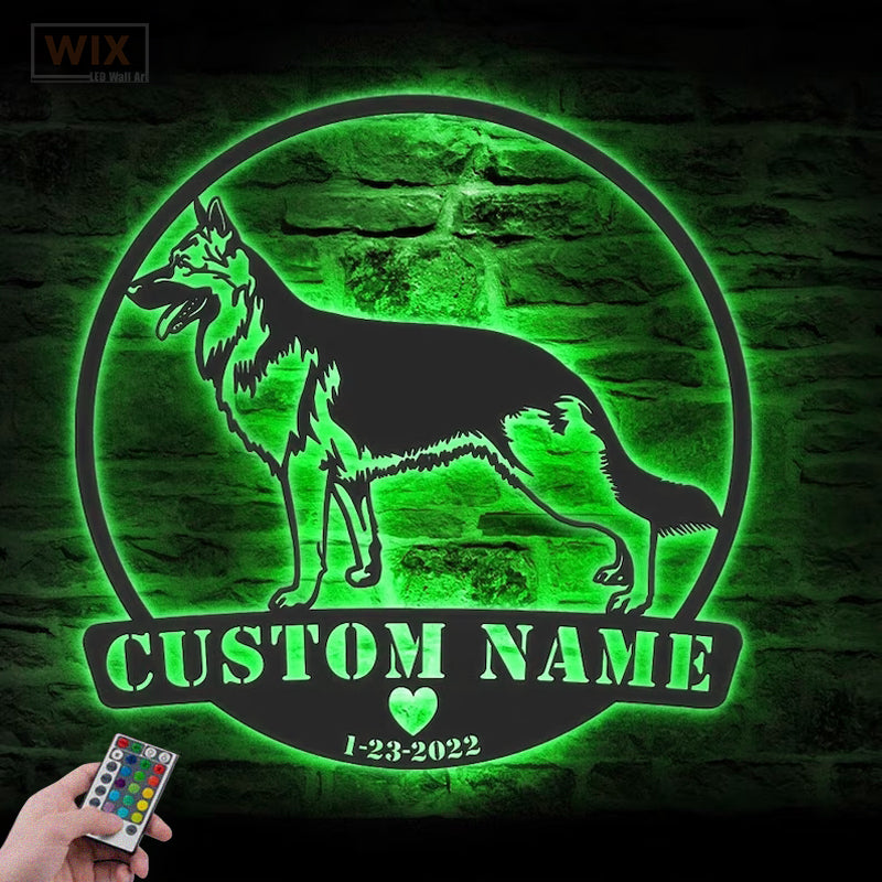 Dog Led Metal Sign - Wix Decor