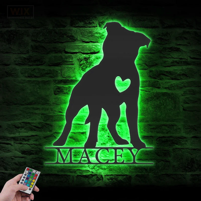 Dog Led Metal Sign - Wix Decor