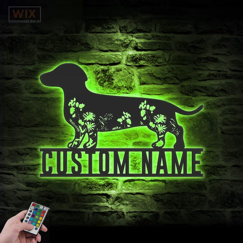 Dog Led Metal Sign - Wix Decor