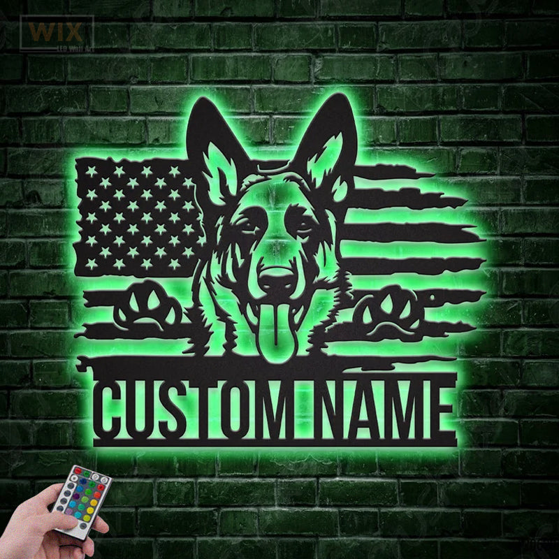 Dog Led Metal Sign - Wix Decor