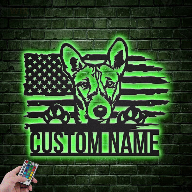 Dog Led Metal Sign - Wix Decor