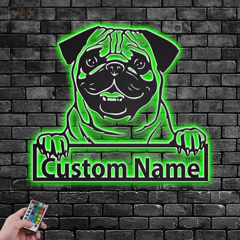 Dog Led Metal Sign - Wix Decor