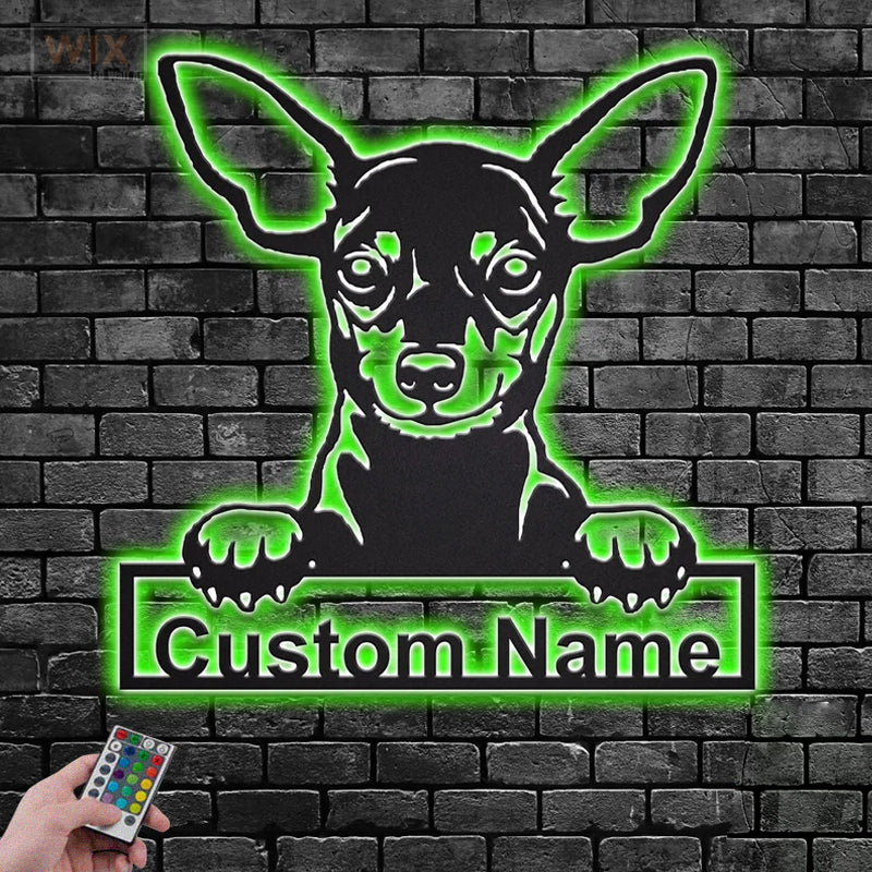 Dog Led Metal Sign - Wix Decor