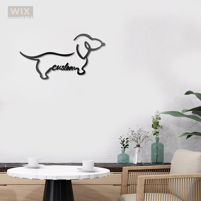 Dog Led Metal Sign - Wix Decor