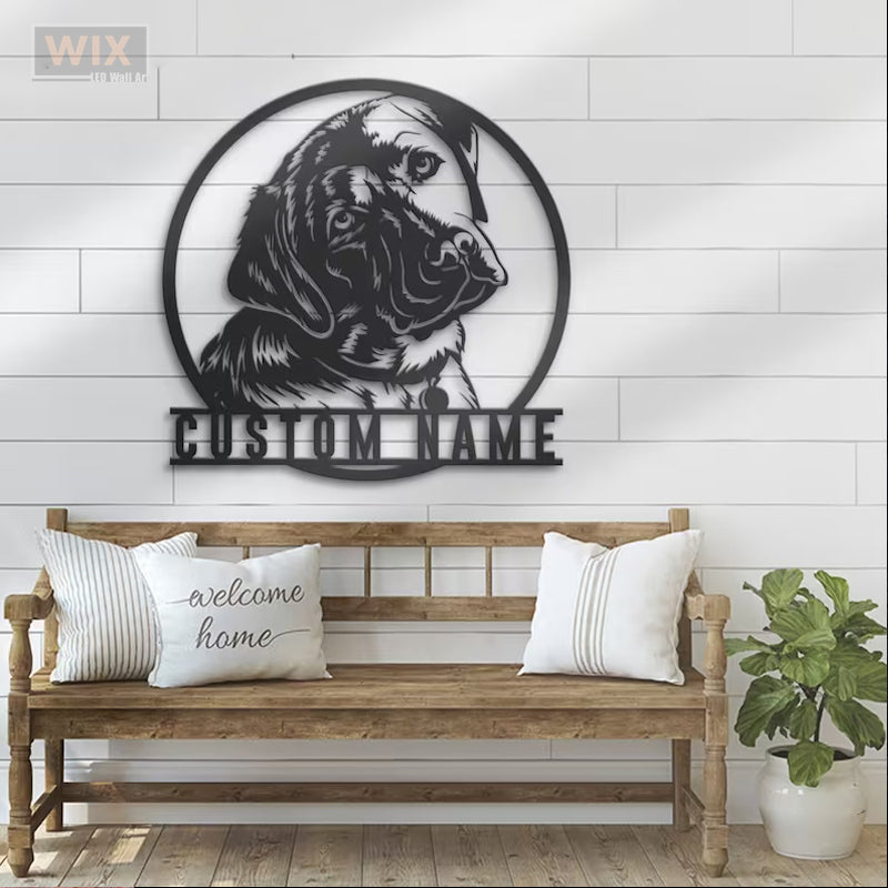 Dog Led Metal Sign - Wix Decor