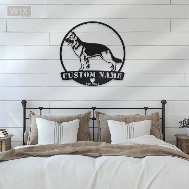 Dog Led Metal Sign - Wix Decor