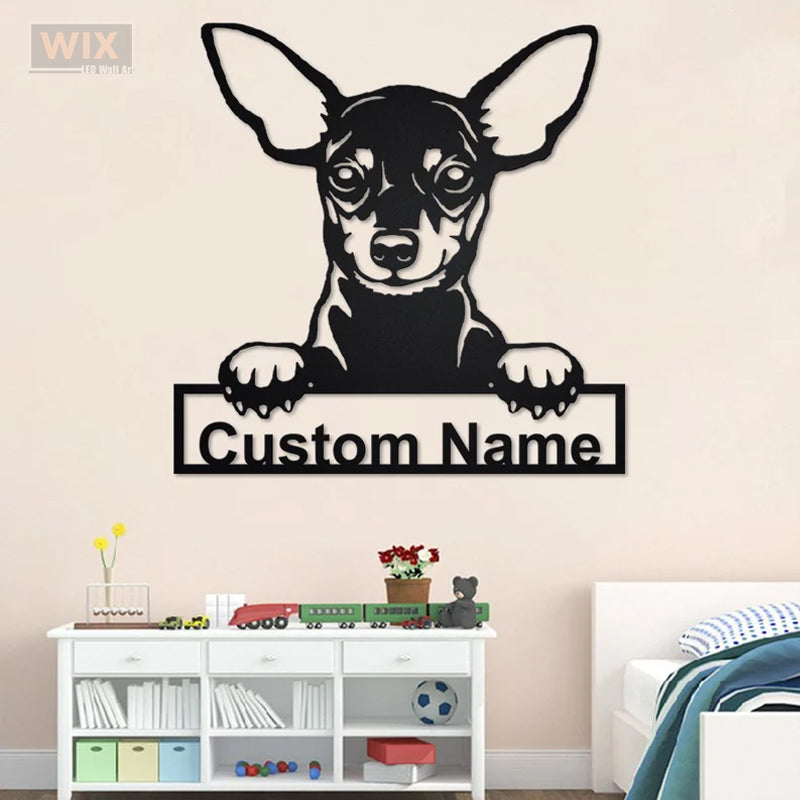 Dog Led Metal Sign - Wix Decor