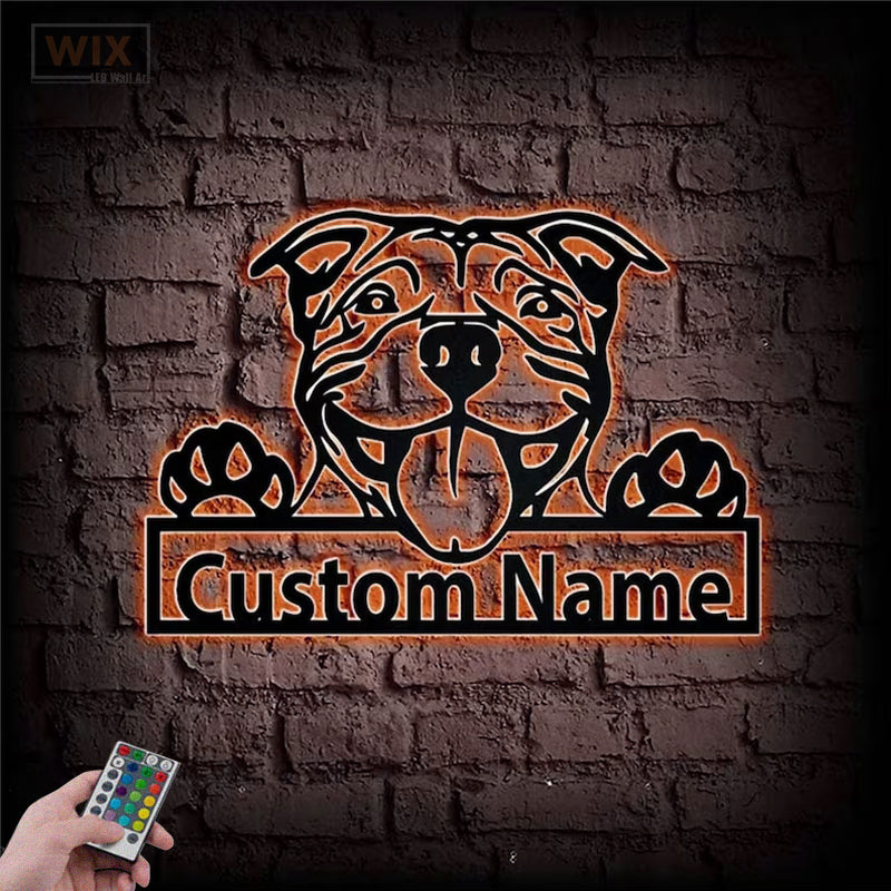 Dog Led Metal Sign - Wix Decor