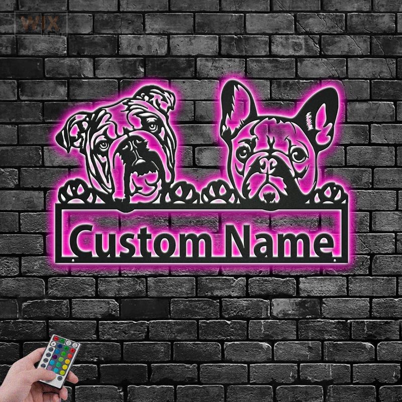Dog Led Metal Sign - Wix Decor