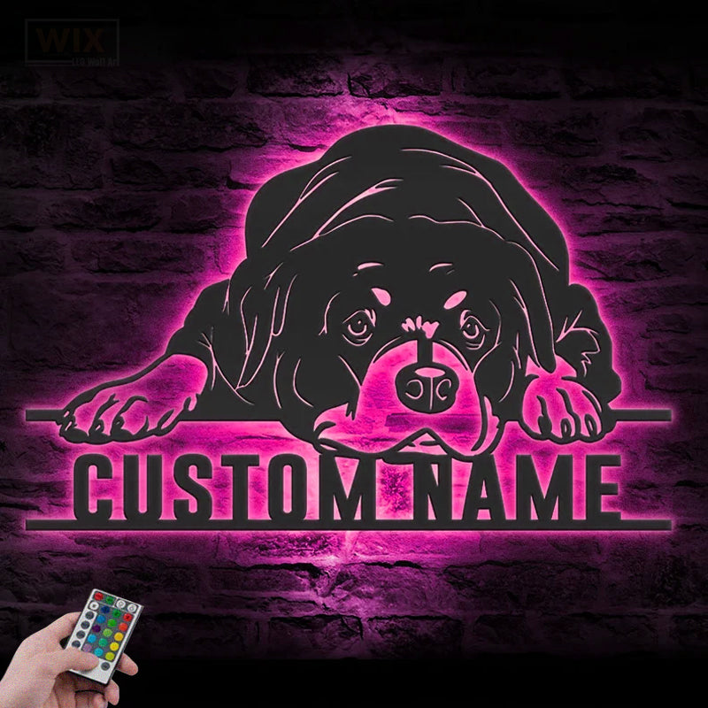 Dog Led Metal Sign - Wix Decor