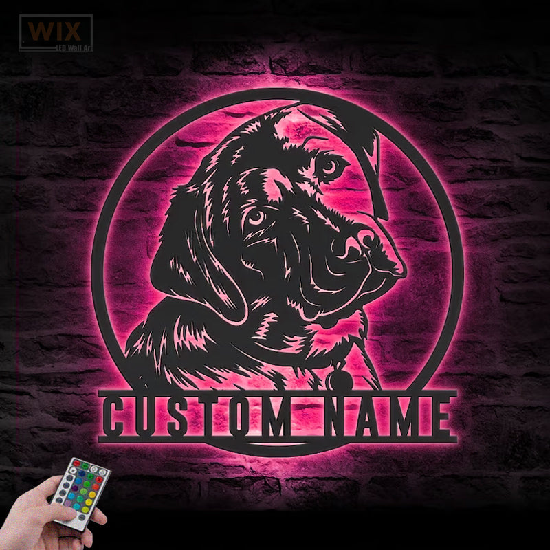 Dog Led Metal Sign - Wix Decor