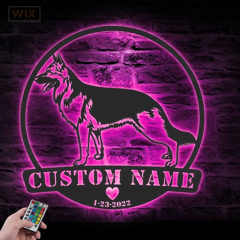 Dog Led Metal Sign - Wix Decor