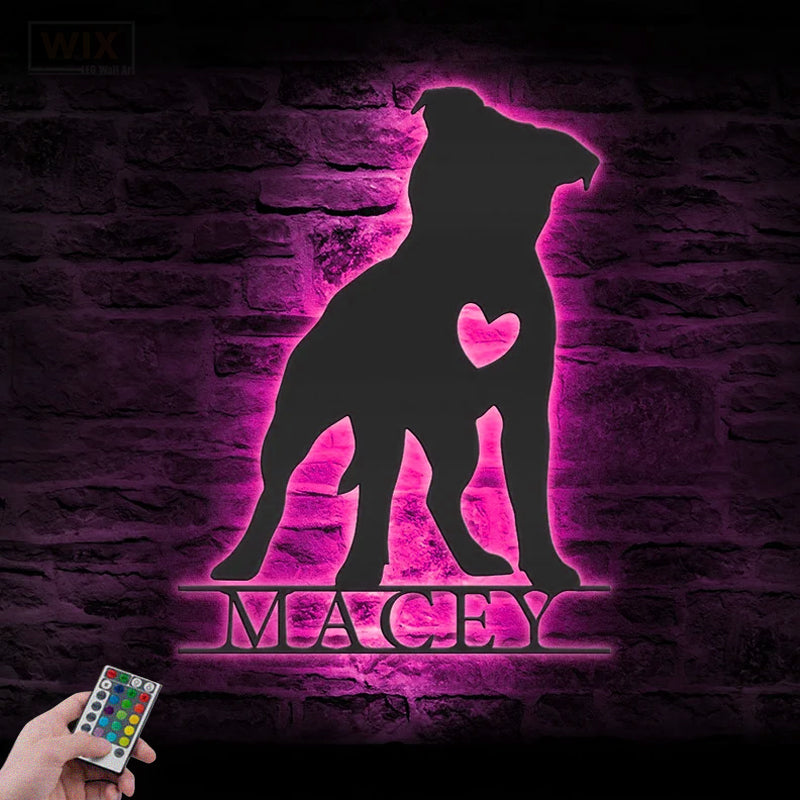 Dog Led Metal Sign - Wix Decor