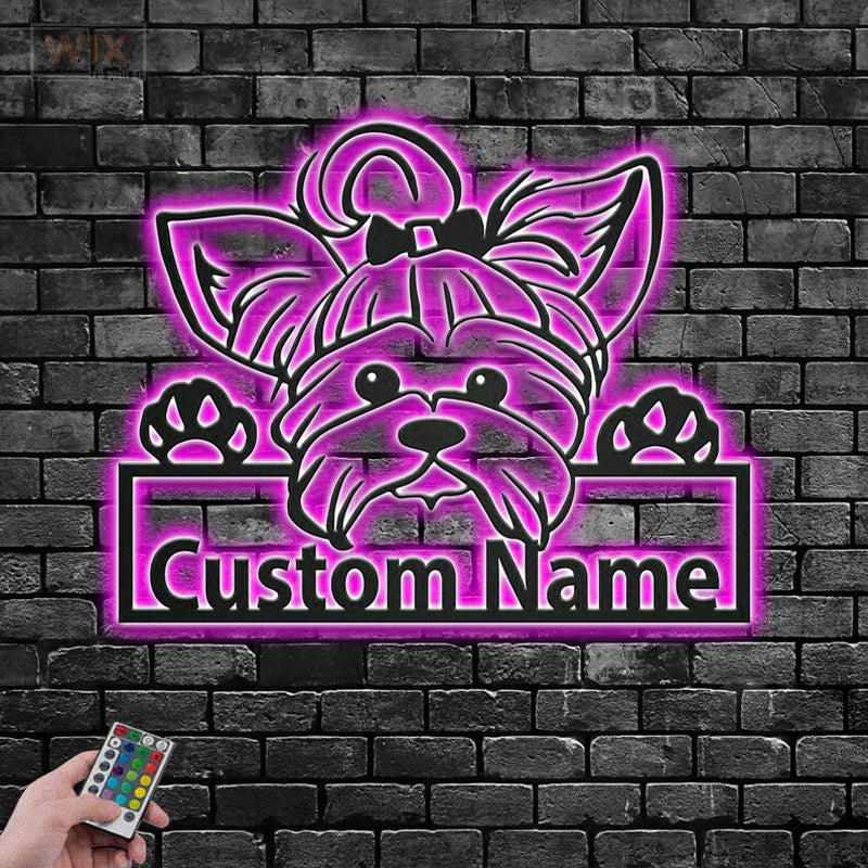 Dog Led Metal Sign - Wix Decor