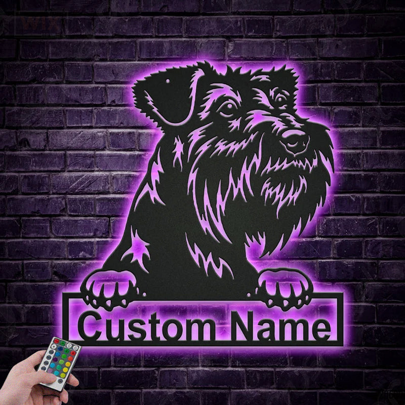 Led Dog Metal Sign - Wix Decor